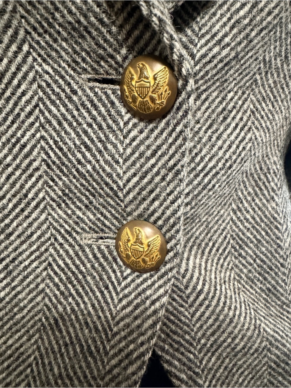Smythe Rifle-Patch Equestrian Blazer Grey Herringbone 2 XS - Picture 11 of 12
